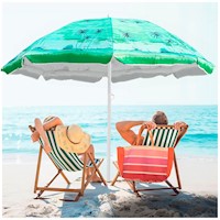 Sombrilla de Playa Grande para Sol 175cm Verde Y83